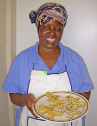 Agnes with Iced Gingerbreadmen made during class
