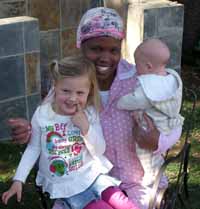 Emily Brown, Queen and Edward Brown in the Garden